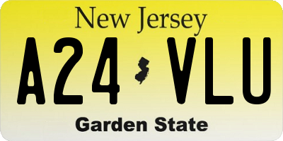 NJ license plate A24VLU