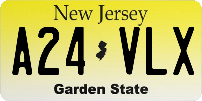 NJ license plate A24VLX