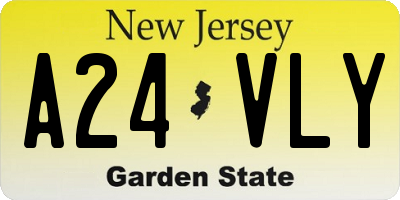 NJ license plate A24VLY