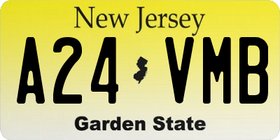 NJ license plate A24VMB