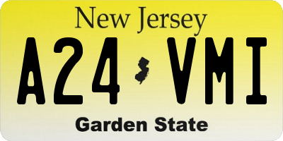 NJ license plate A24VMI