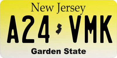 NJ license plate A24VMK