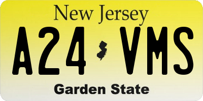 NJ license plate A24VMS
