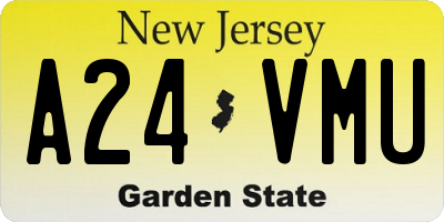 NJ license plate A24VMU