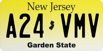 NJ license plate A24VMV