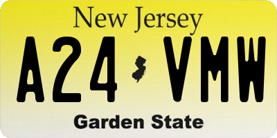 NJ license plate A24VMW