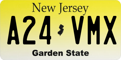 NJ license plate A24VMX