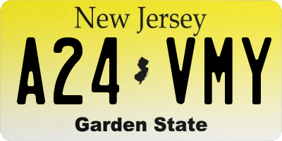 NJ license plate A24VMY