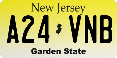 NJ license plate A24VNB