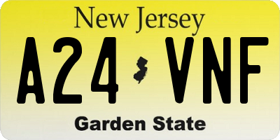 NJ license plate A24VNF