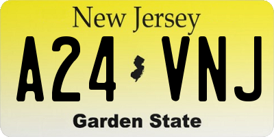 NJ license plate A24VNJ
