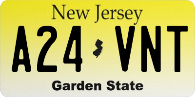 NJ license plate A24VNT