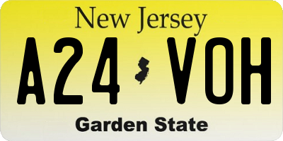 NJ license plate A24VOH