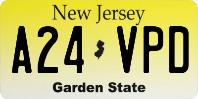 NJ license plate A24VPD