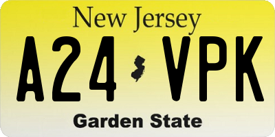 NJ license plate A24VPK