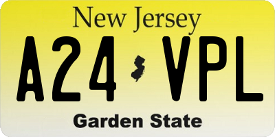 NJ license plate A24VPL