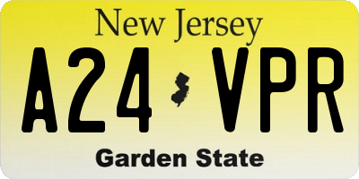 NJ license plate A24VPR