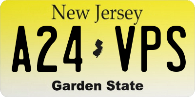 NJ license plate A24VPS