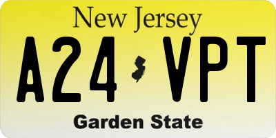 NJ license plate A24VPT