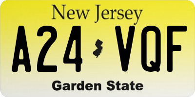 NJ license plate A24VQF