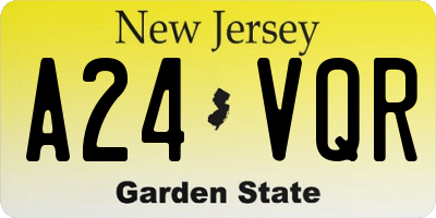 NJ license plate A24VQR