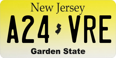 NJ license plate A24VRE