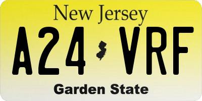 NJ license plate A24VRF