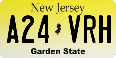 NJ license plate A24VRH