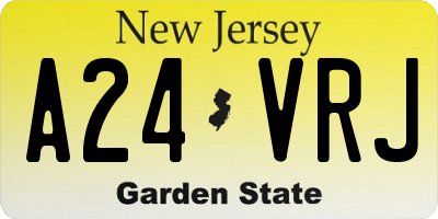 NJ license plate A24VRJ