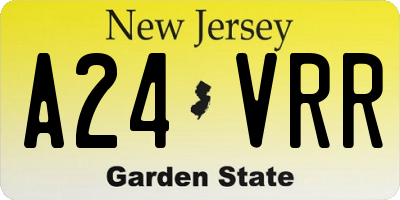 NJ license plate A24VRR