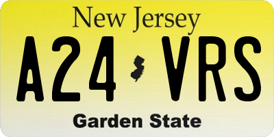 NJ license plate A24VRS
