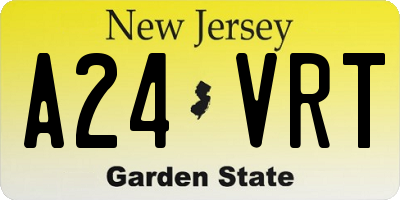 NJ license plate A24VRT