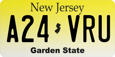 NJ license plate A24VRU