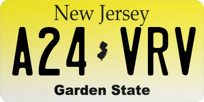 NJ license plate A24VRV