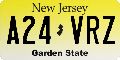 NJ license plate A24VRZ