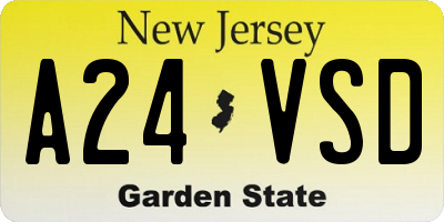 NJ license plate A24VSD
