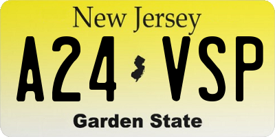 NJ license plate A24VSP