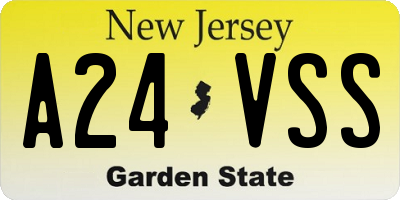 NJ license plate A24VSS