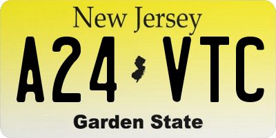NJ license plate A24VTC