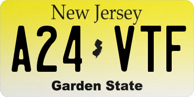 NJ license plate A24VTF