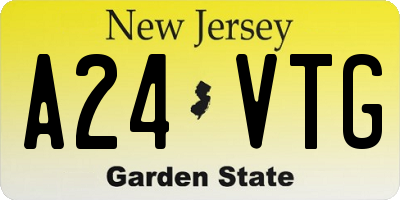 NJ license plate A24VTG