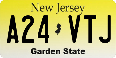 NJ license plate A24VTJ