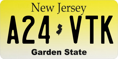 NJ license plate A24VTK