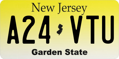 NJ license plate A24VTU