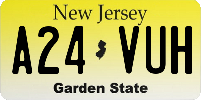 NJ license plate A24VUH