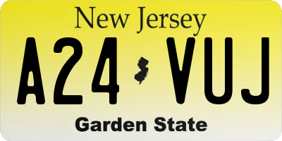 NJ license plate A24VUJ