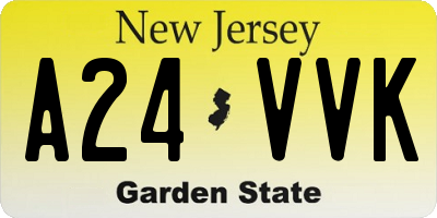 NJ license plate A24VVK