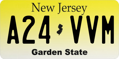 NJ license plate A24VVM