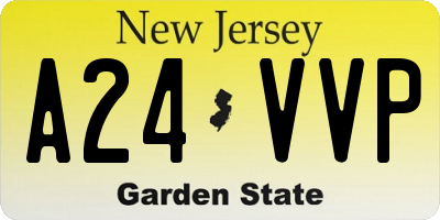 NJ license plate A24VVP