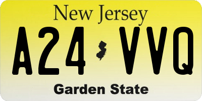 NJ license plate A24VVQ